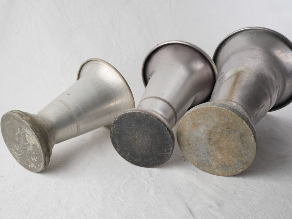 Stepped foot mid-century French vases