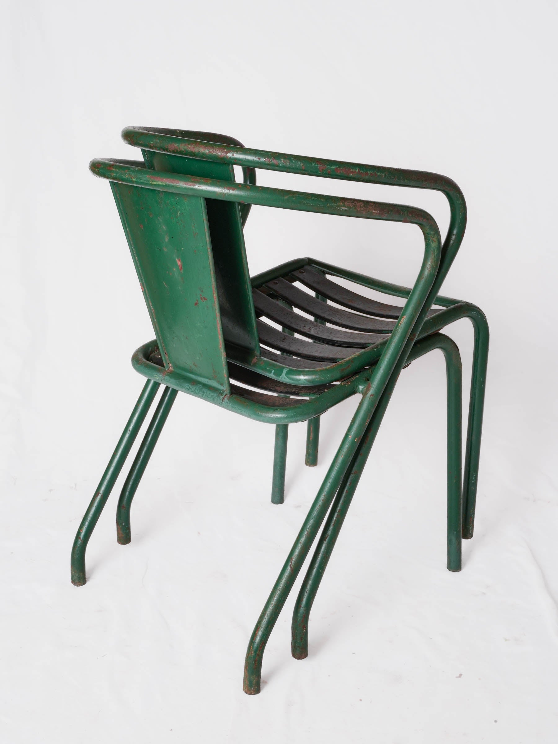Set of Four Vintage Tolix FT5 Bistro Armchairs