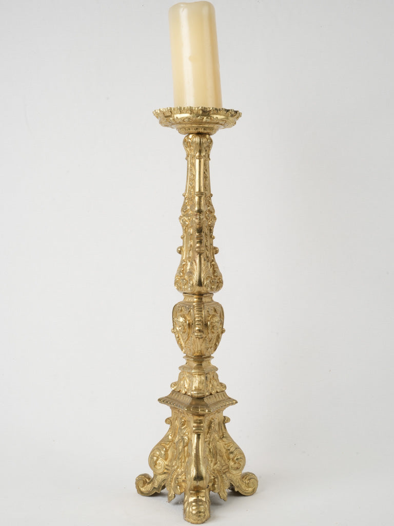 Antique ornate Italian church candlestick