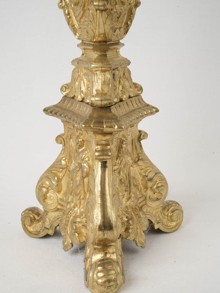 Detailed Italian church gilt candlestick