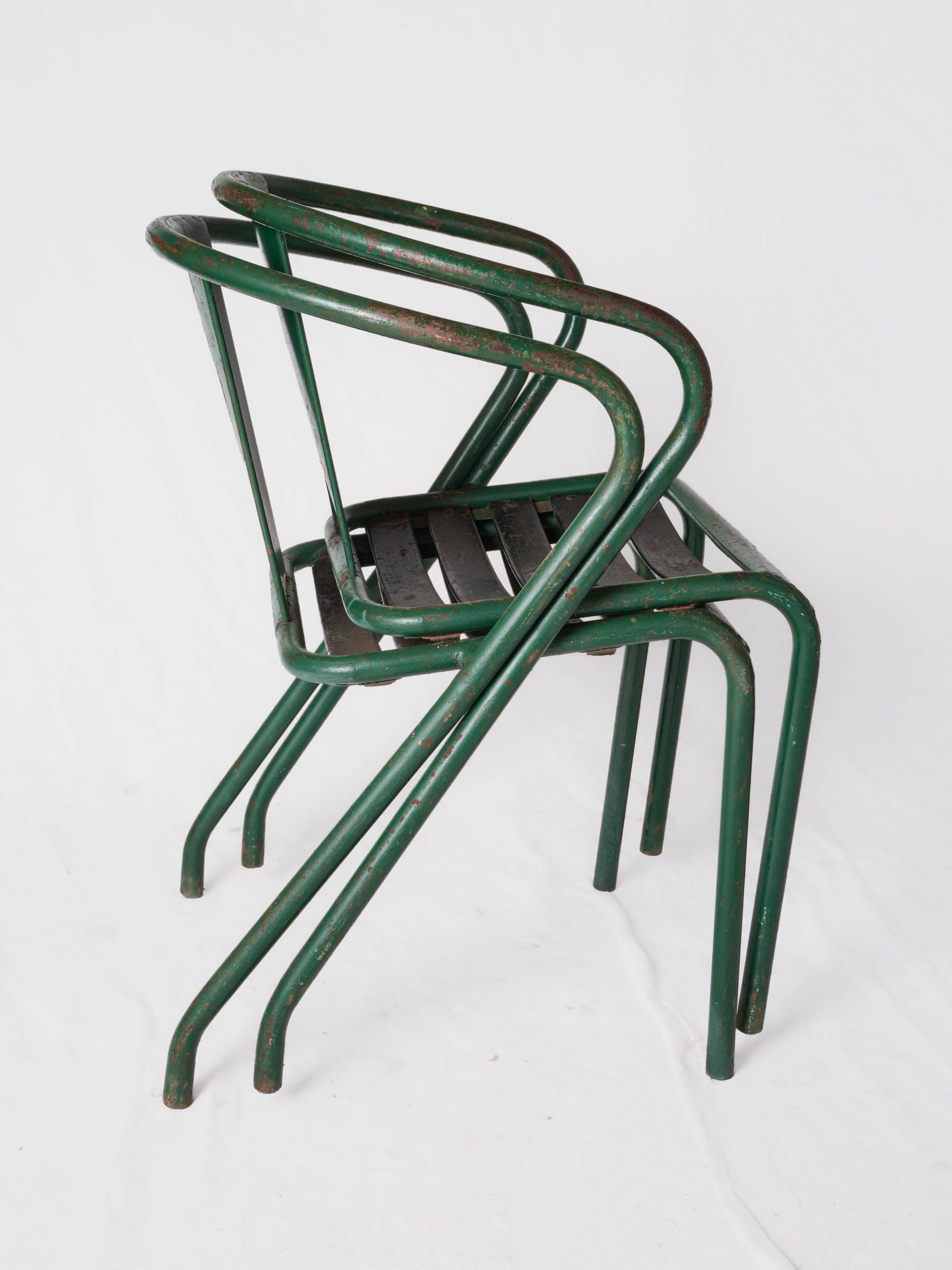 Set of Four Vintage Tolix FT5 Bistro Armchairs