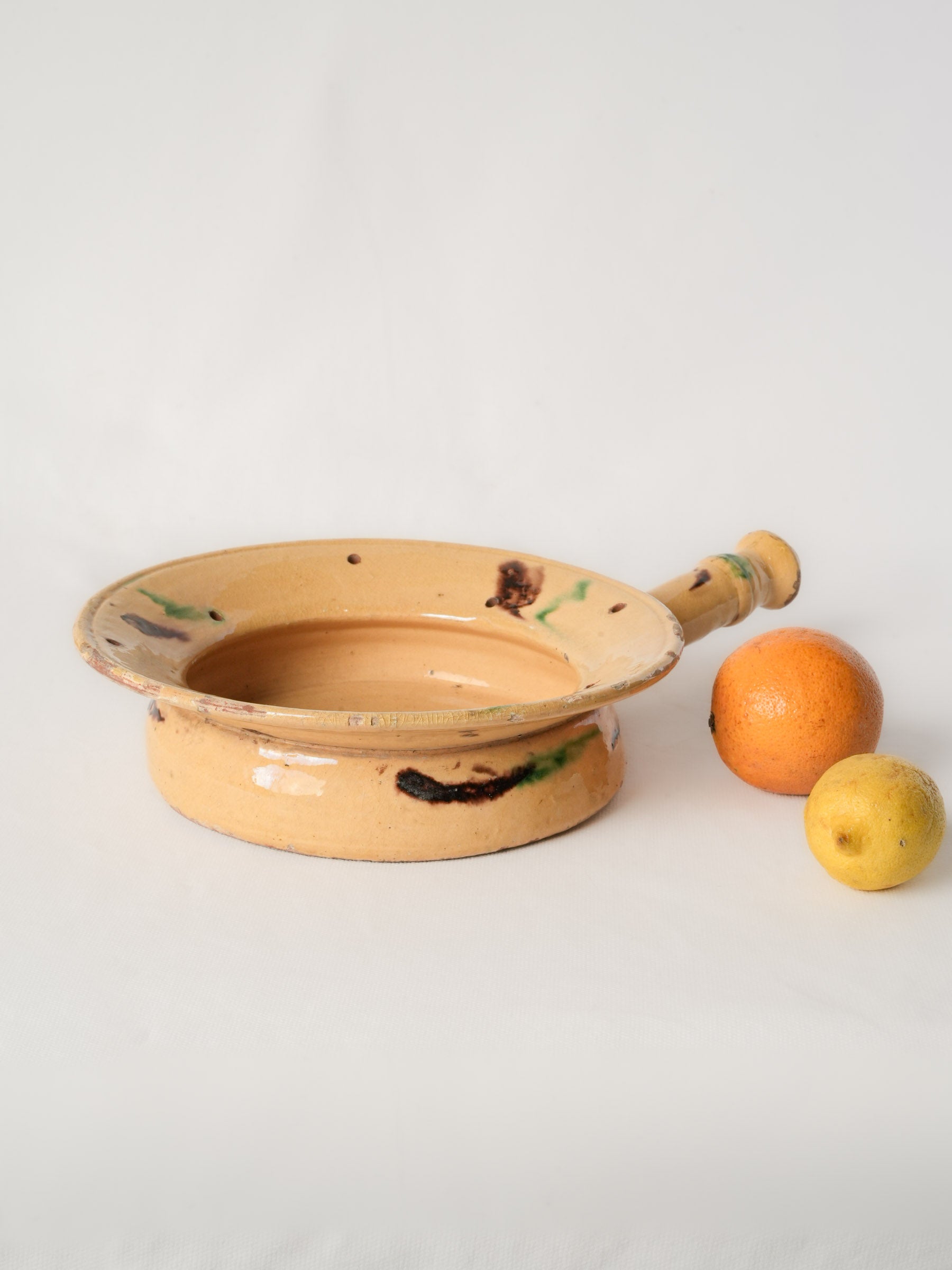 Early 20th Century Spanish Folk Pottery Handled Dish