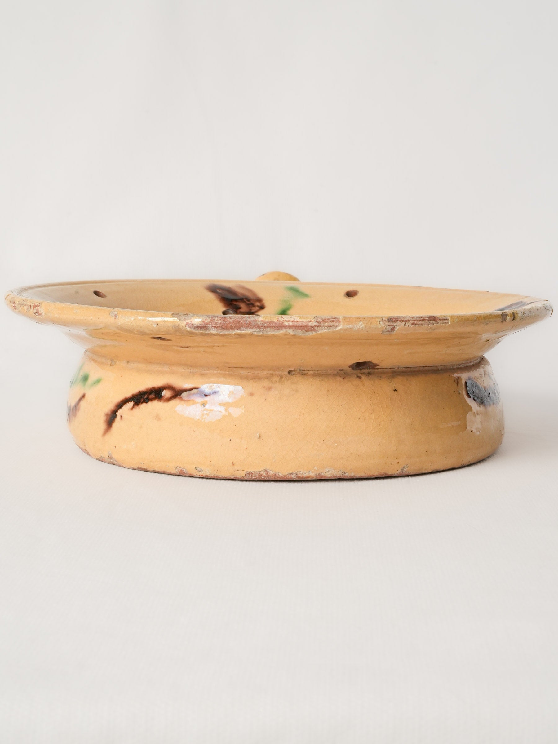 Early 20th Century Spanish Folk Pottery Handled Dish