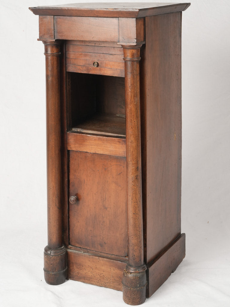 Antique walnut bedside cabinet