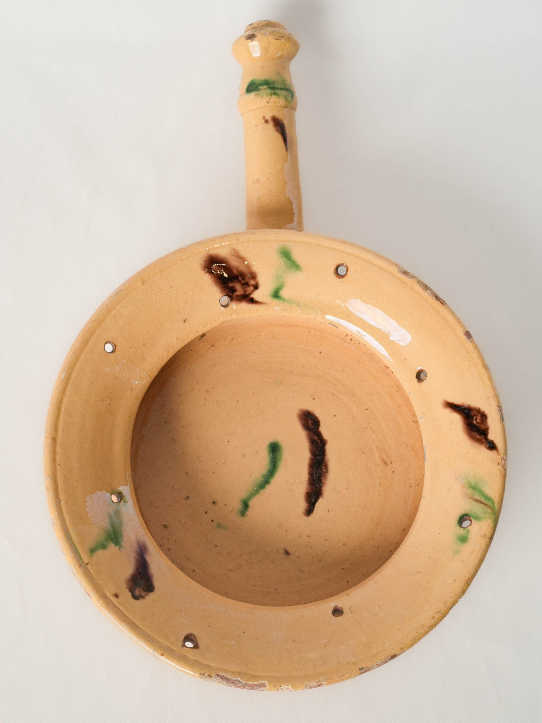 Early 20th Century Spanish Folk Pottery Handled Dish