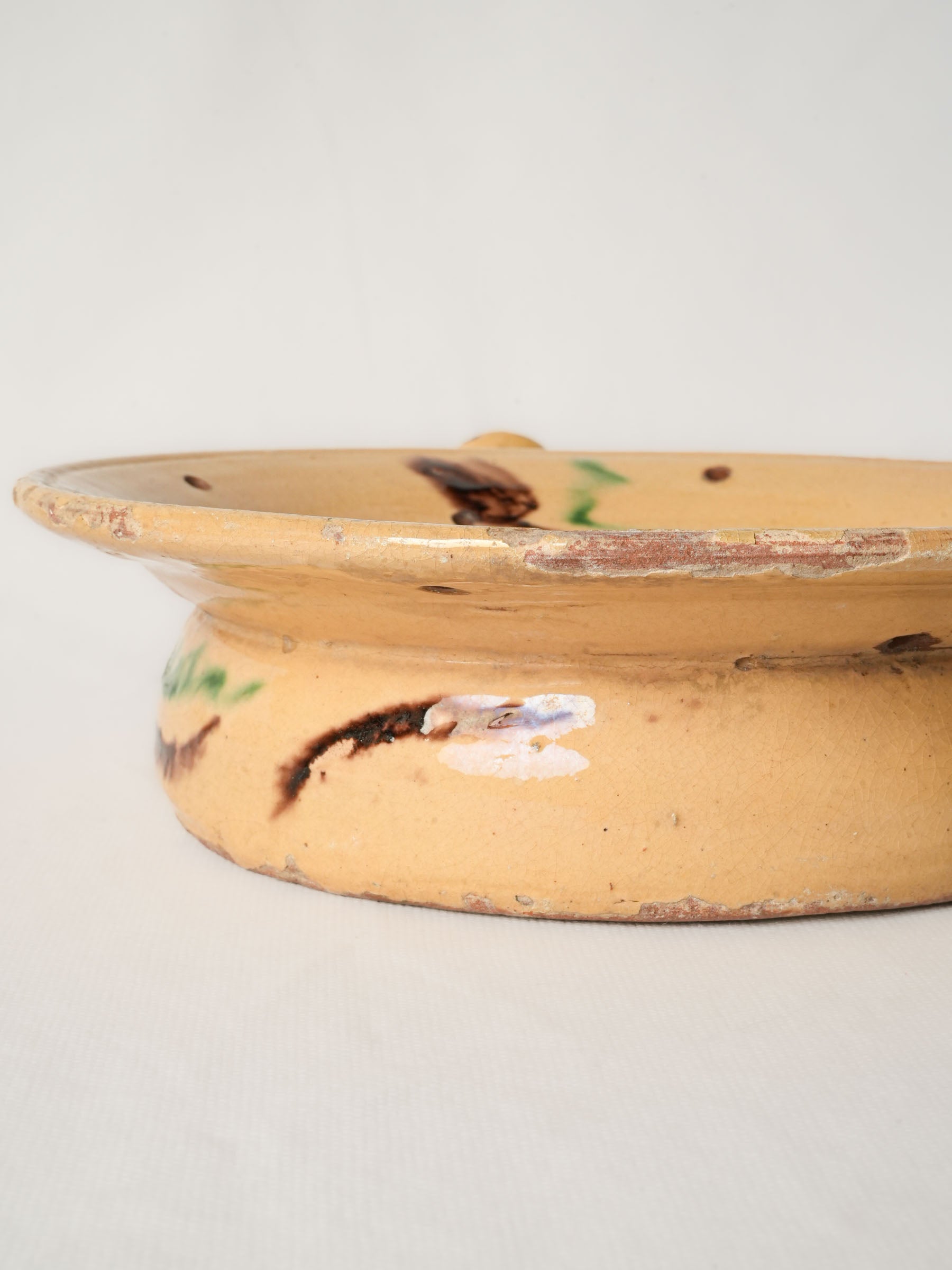 Early 20th Century Spanish Folk Pottery Handled Dish