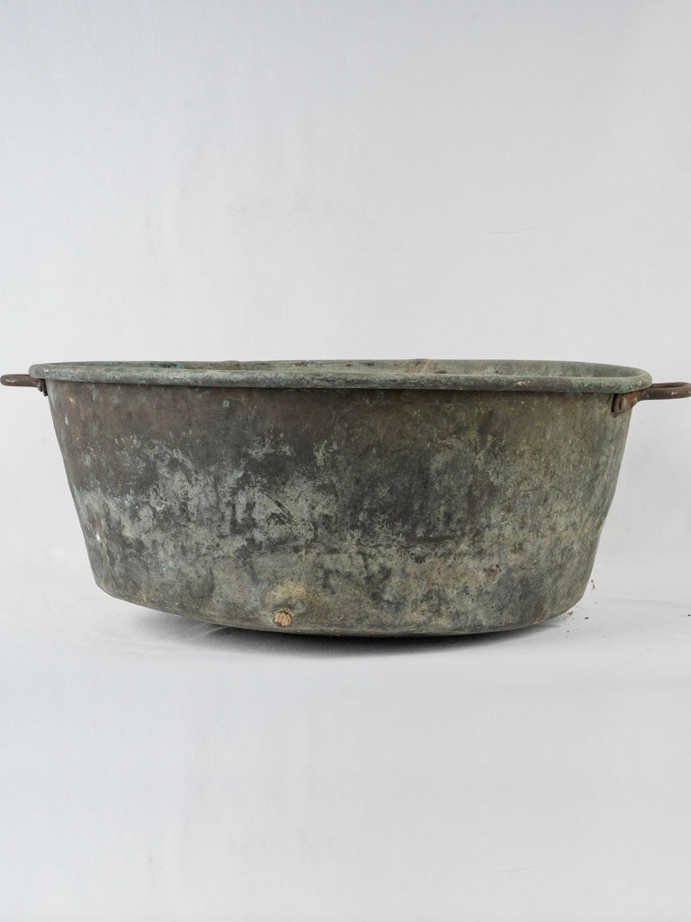Aged, timeworn, French copper basin