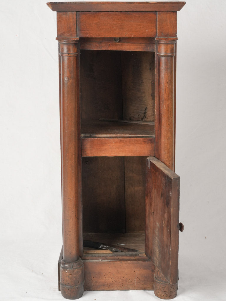Masculine walnut bedside cabinet