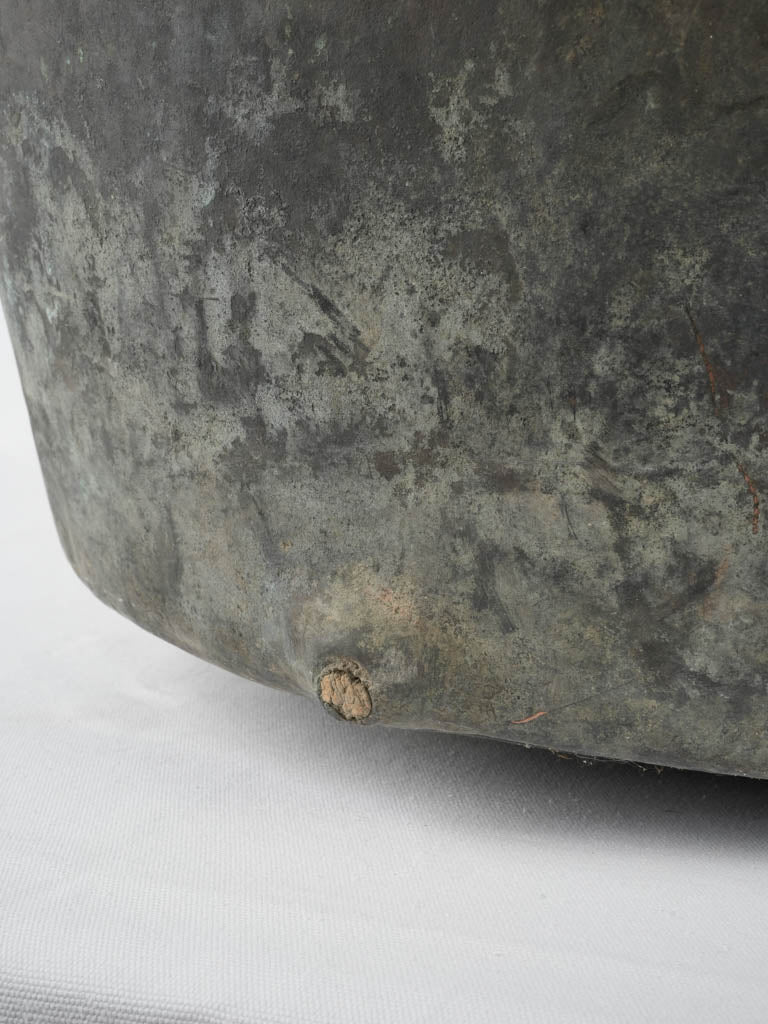Time-honored, rustic, handcrafted copper basin
