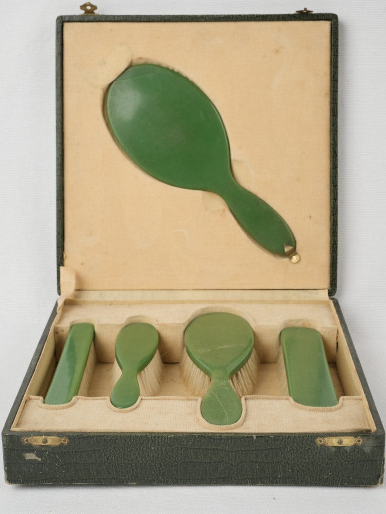 Rustic Art Deco glass container