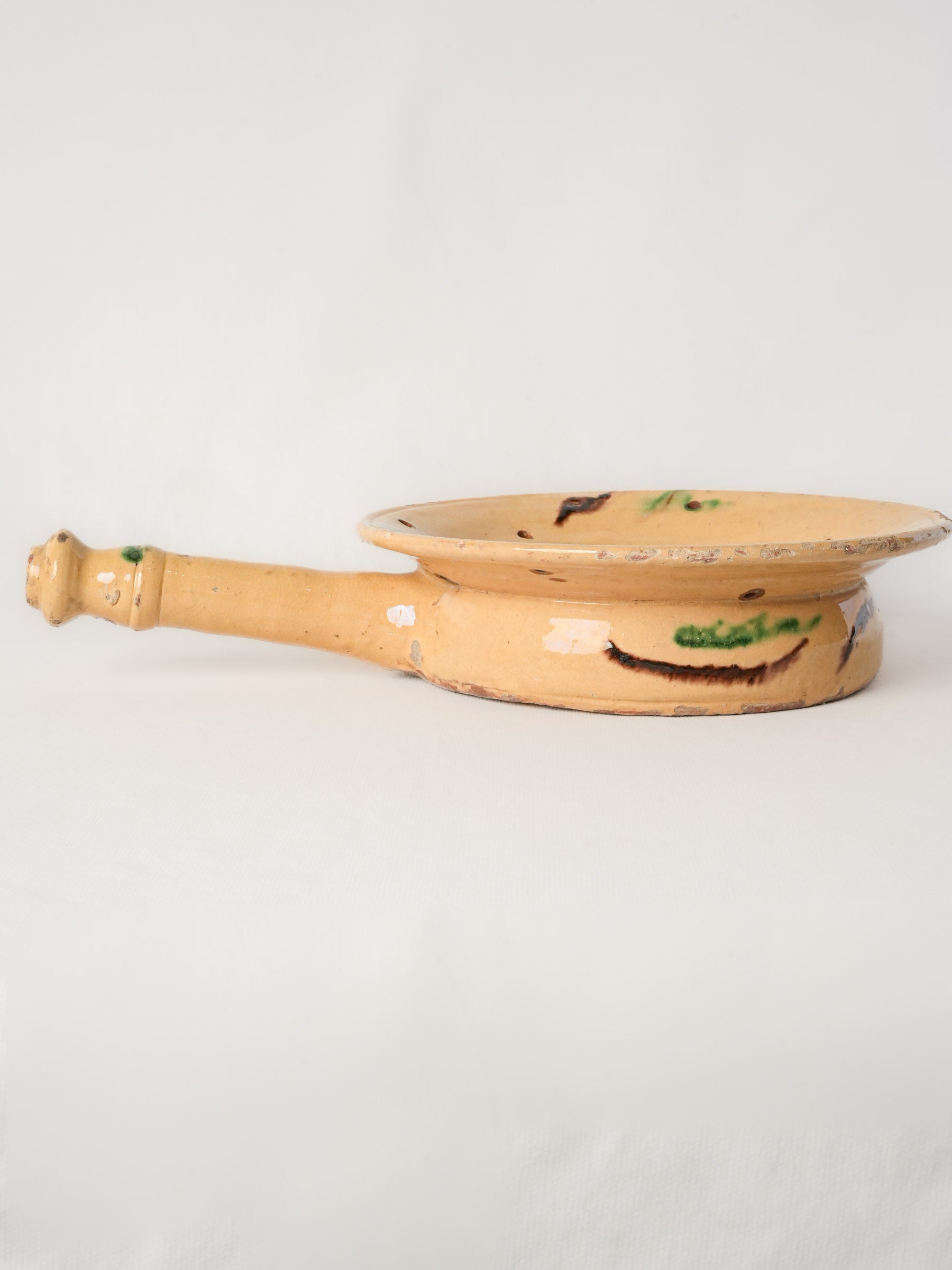 Early 20th Century Spanish Folk Pottery Handled Dish
