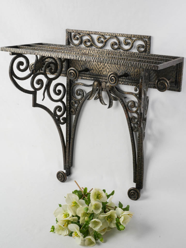 Vintage Art Deco iron coat rack