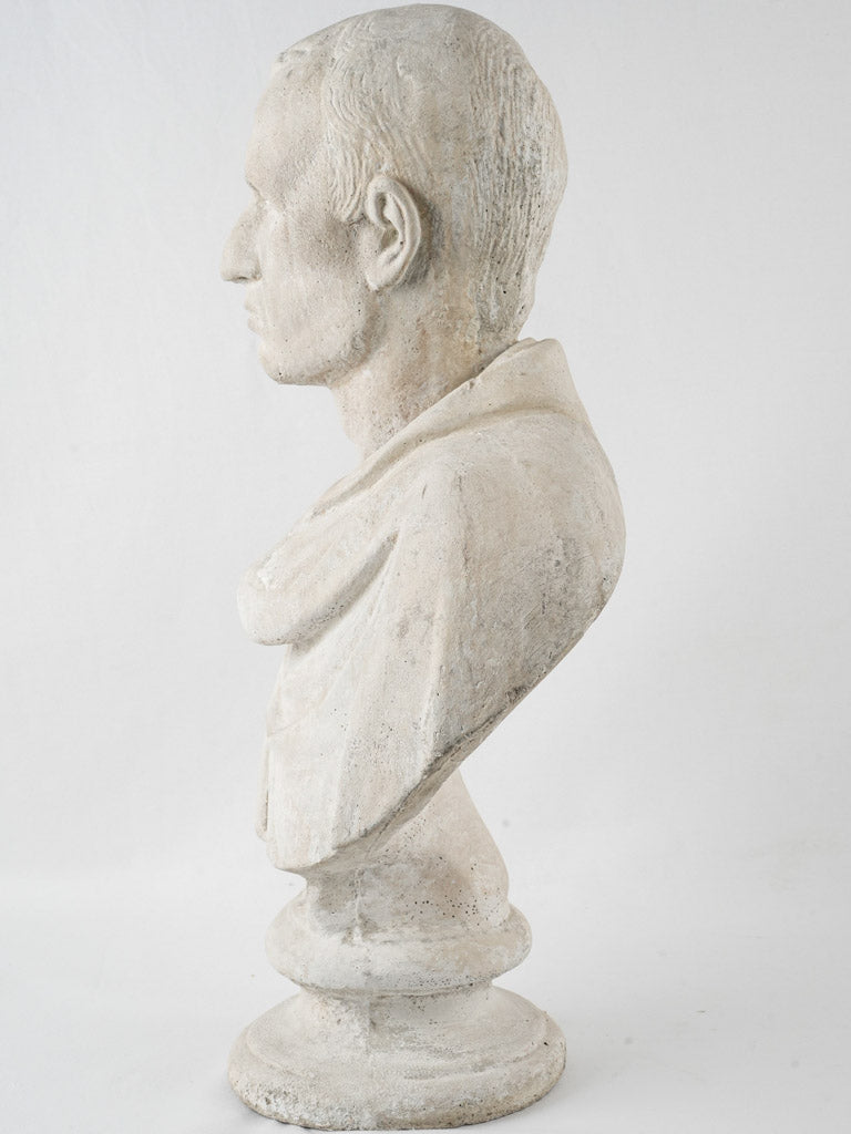 Weathered, life-sized, Roman general, stone bust