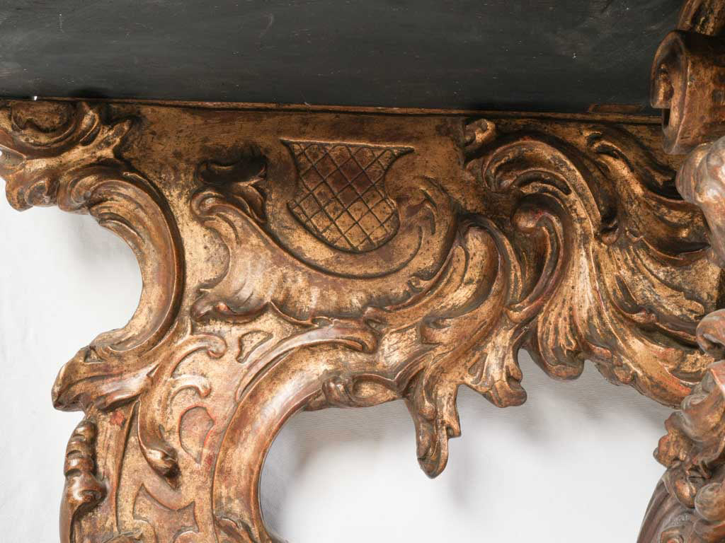 Pair of Early 19th Century Italian Statement Consoles w/ Faux Marble Painted Tops