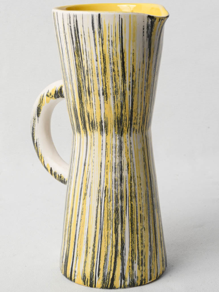 Glossy glazed French ceramic pitcher