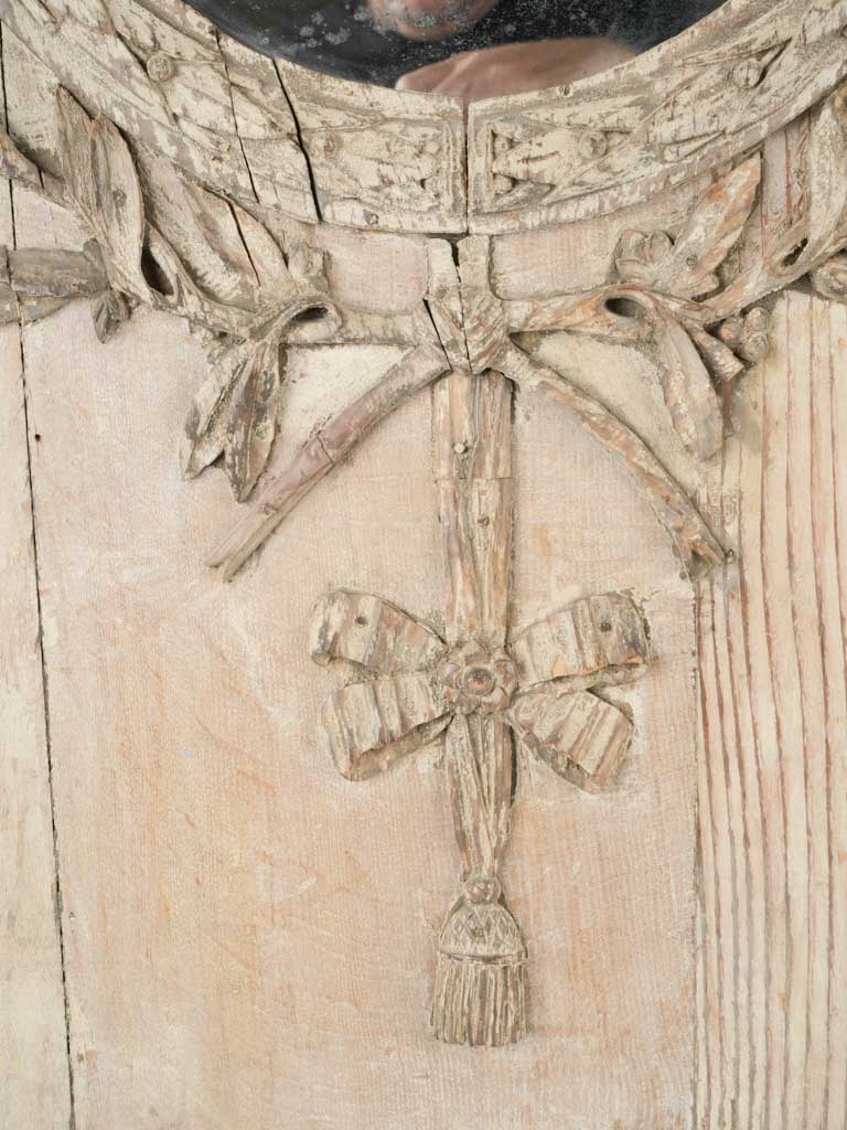 Aged French Louis XVI Wreath Mirror