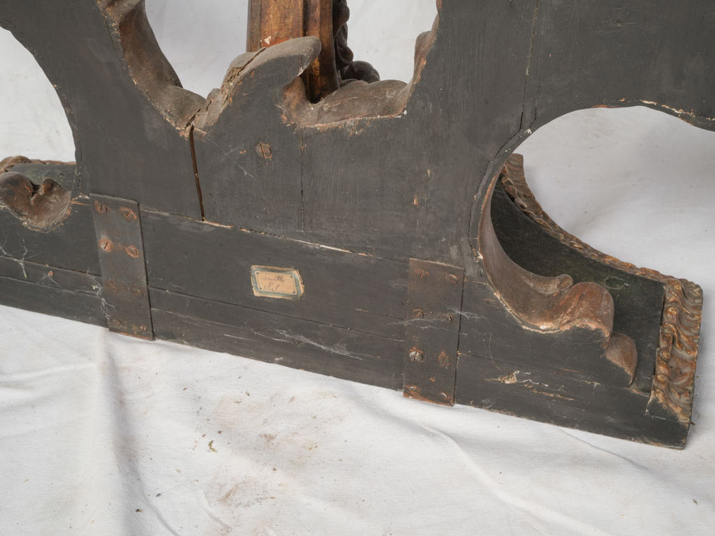 Pair of Early 19th Century Italian Statement Consoles w/ Faux Marble Painted Tops