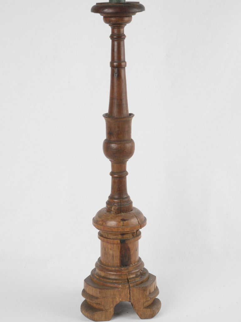 Vintage turned elegant walnut candlestick
