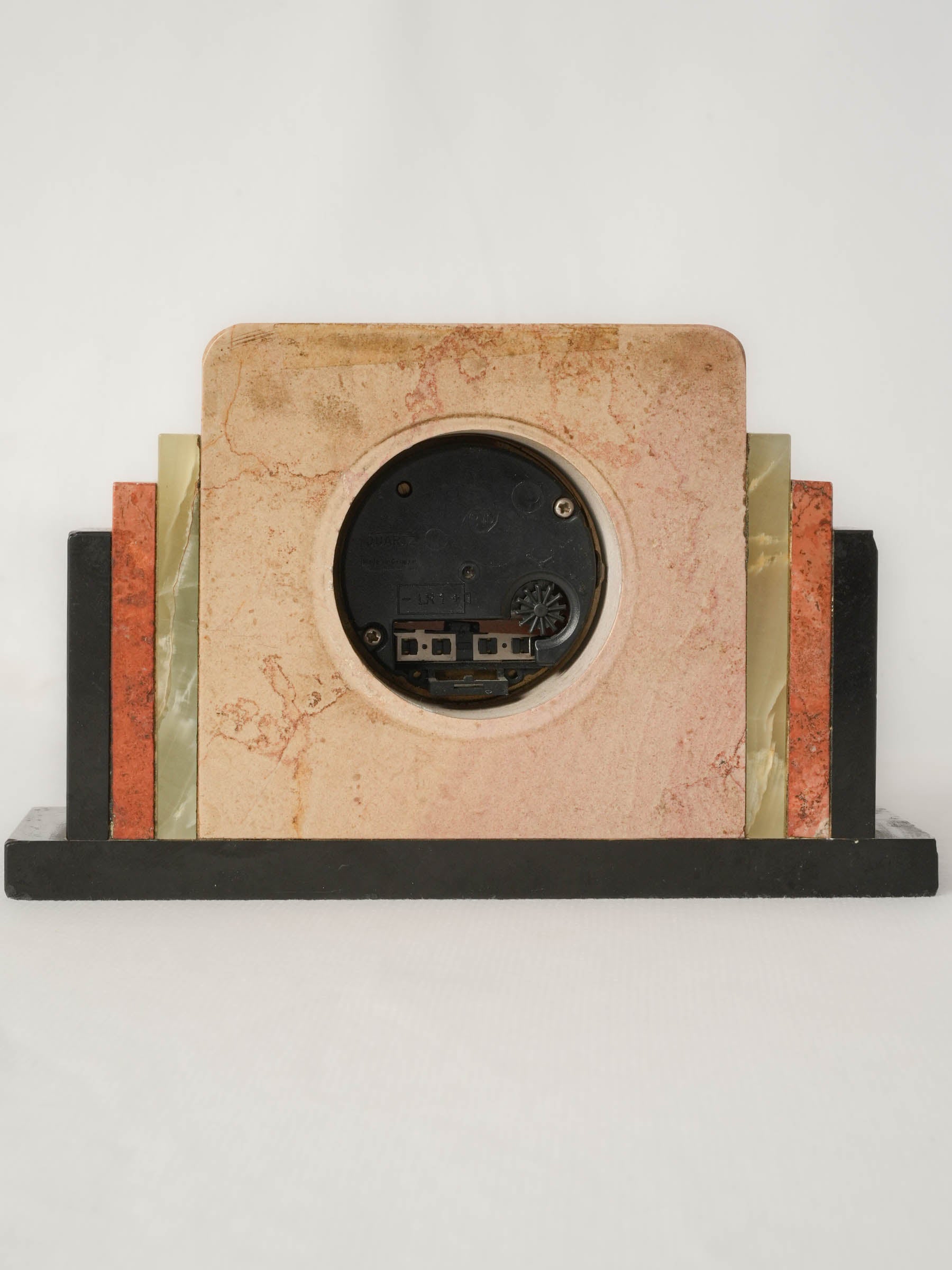 French Art Deco Bayard Mantel Clock in Alabaster and Onyx - 4¾" x 7½"