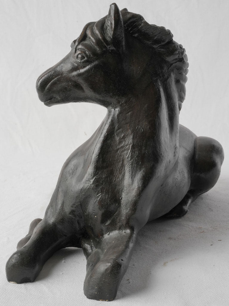 Handcrafted antique horse art piece