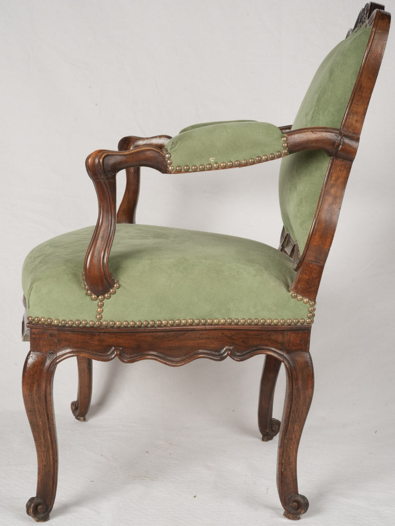 Luxurious walnut botanical armchair