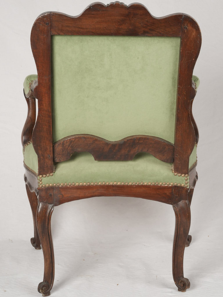 High-craftsmanship walnut heritage armchair