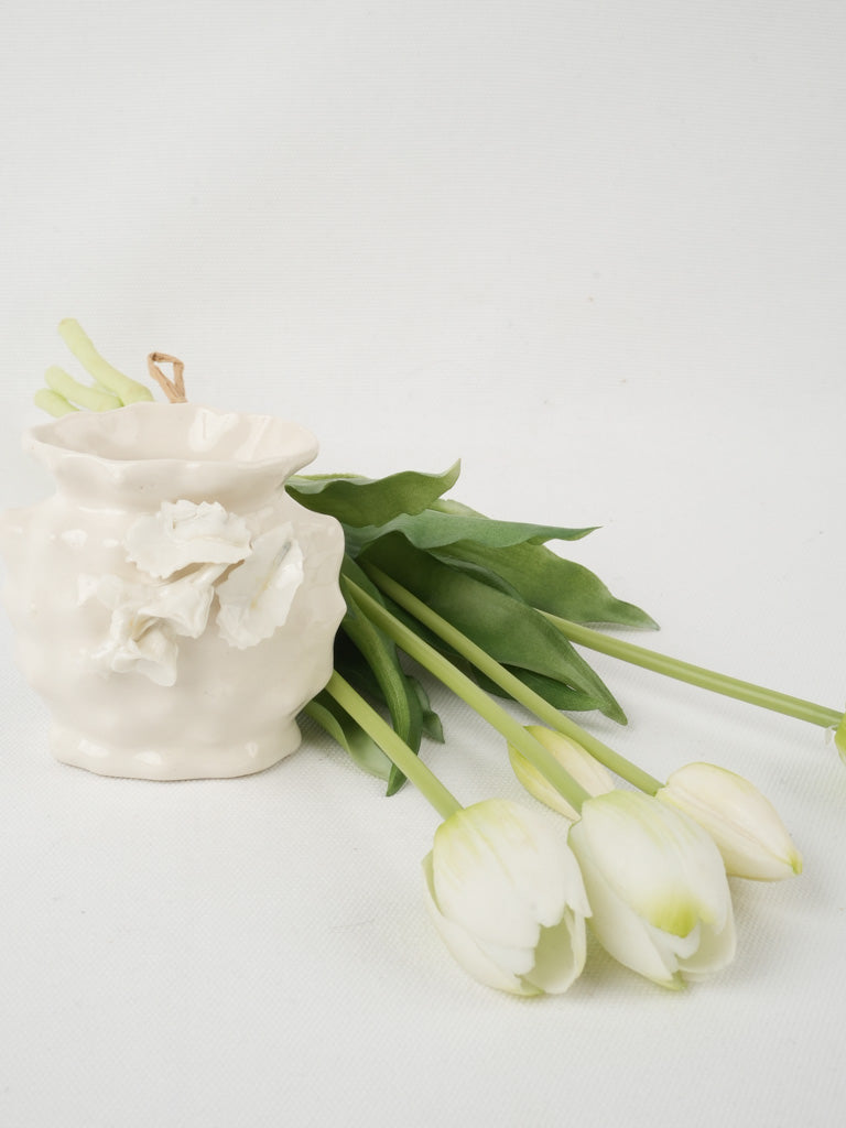 Rustic Provencal ceramic trumpet vase