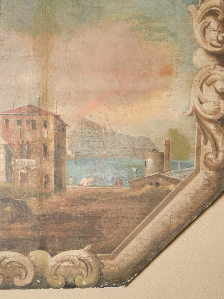 Large Antique Decorative Panel with a View of Naples - 63½" x 52¼"