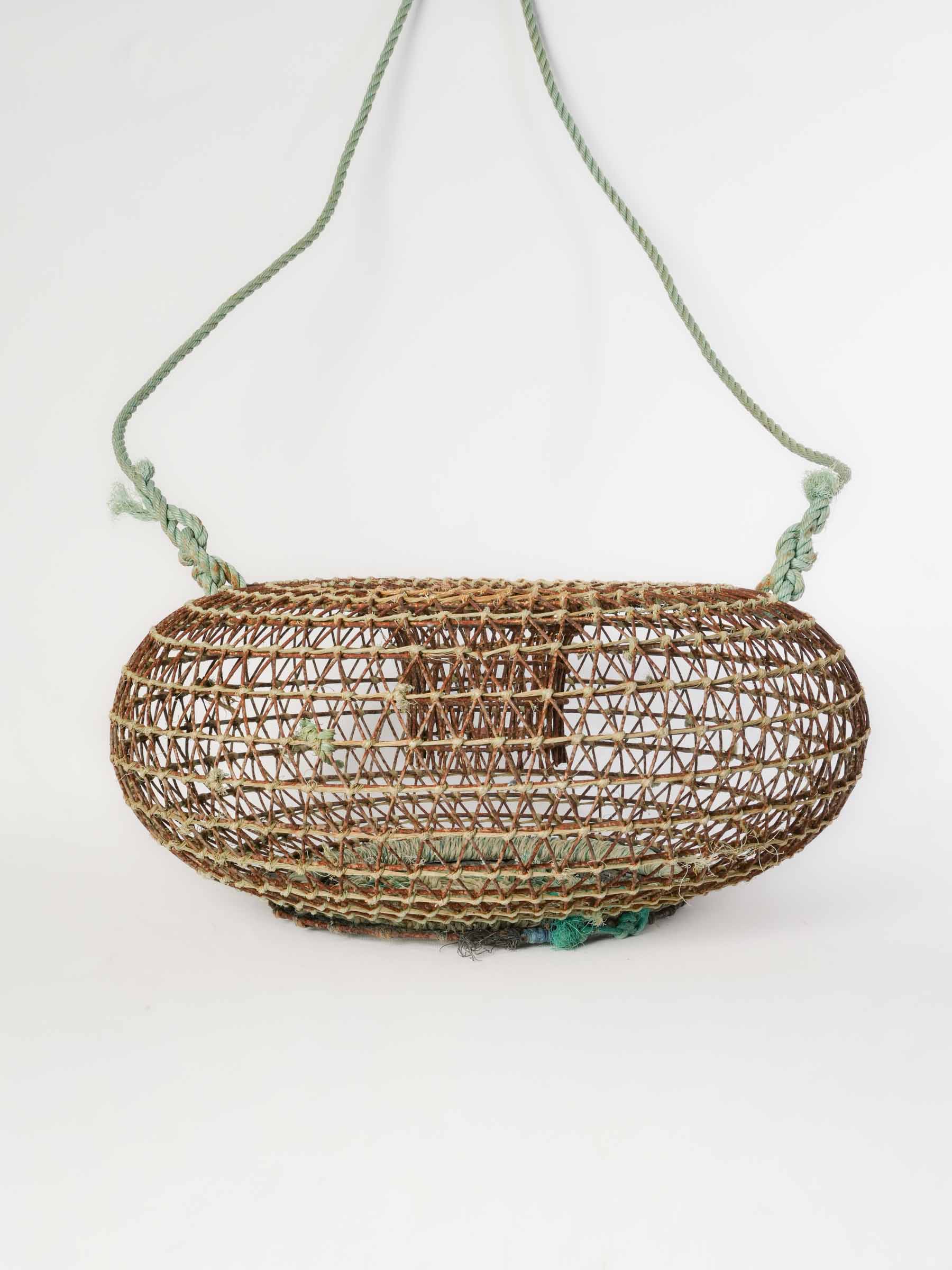 Vintage weathered wire fishing trap