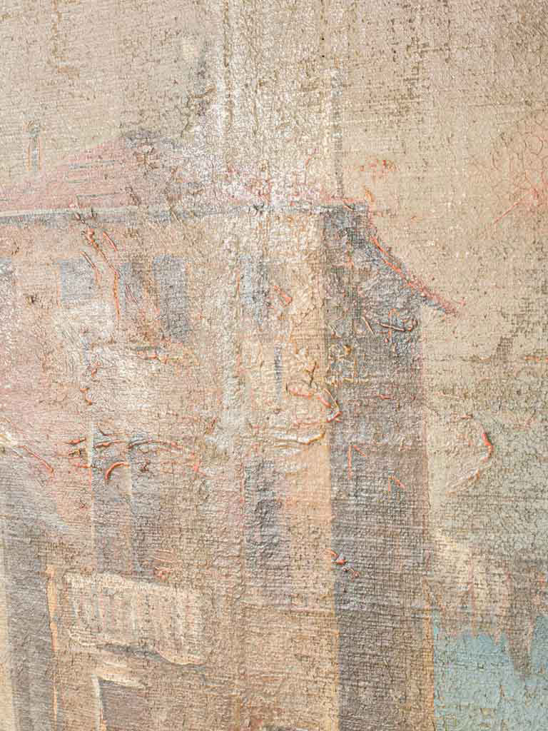 Large Antique Decorative Panel with a View of Naples - 63½" x 52¼"