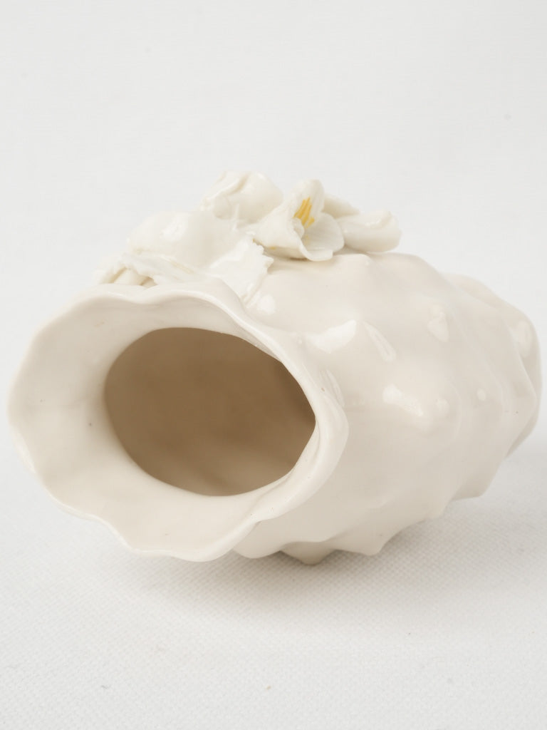 Authentically aged handmade trumpet flower vase