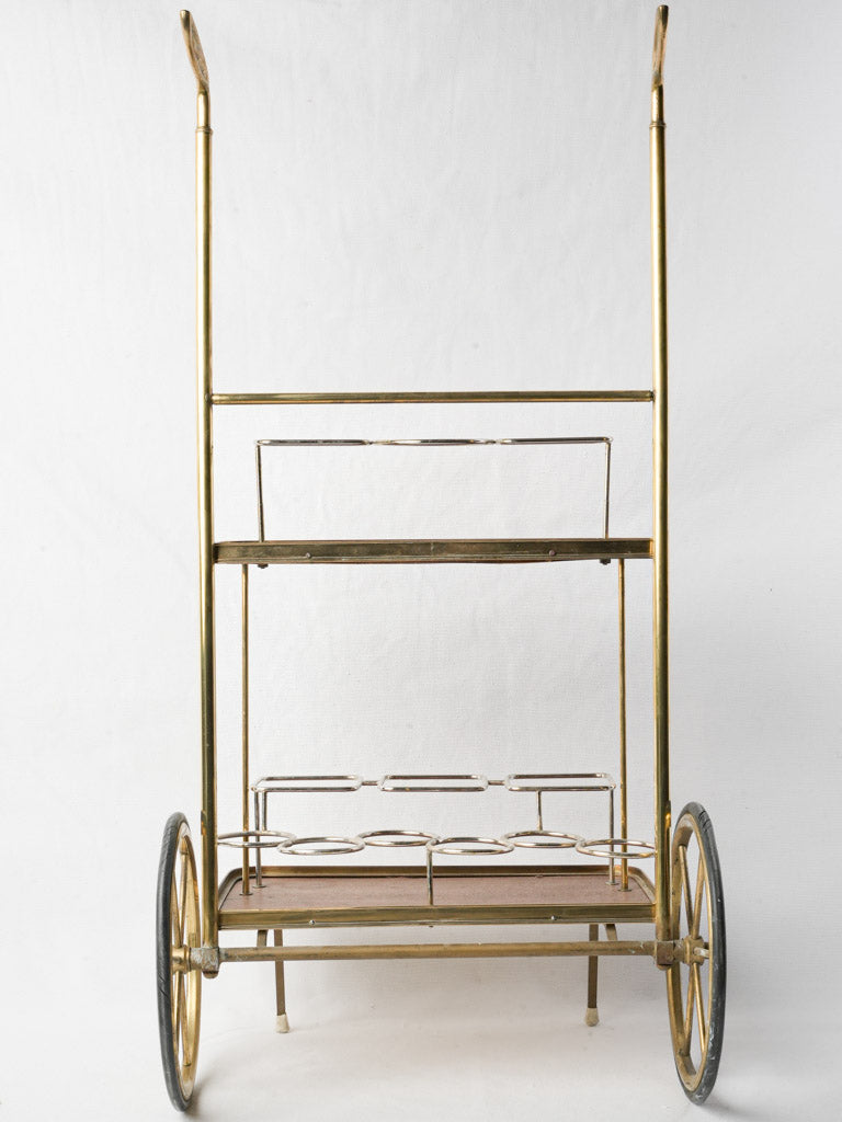 Sleek mid-century drinks display trolley