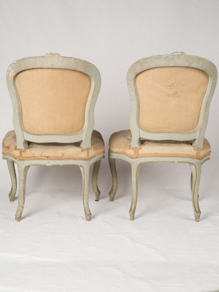 Romantic timeworn accent chairs