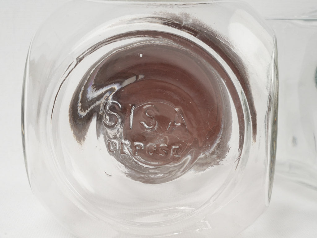 Rustic country glass candy jars