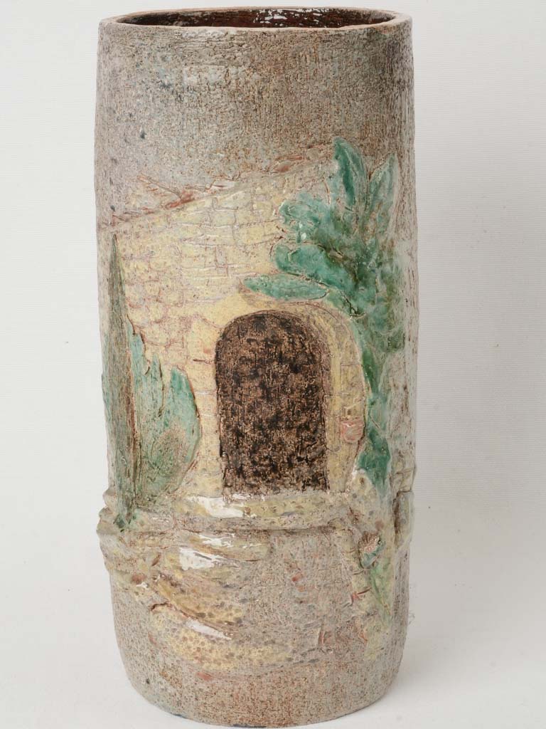 Vintage Provencal ceramic umbrella stand
