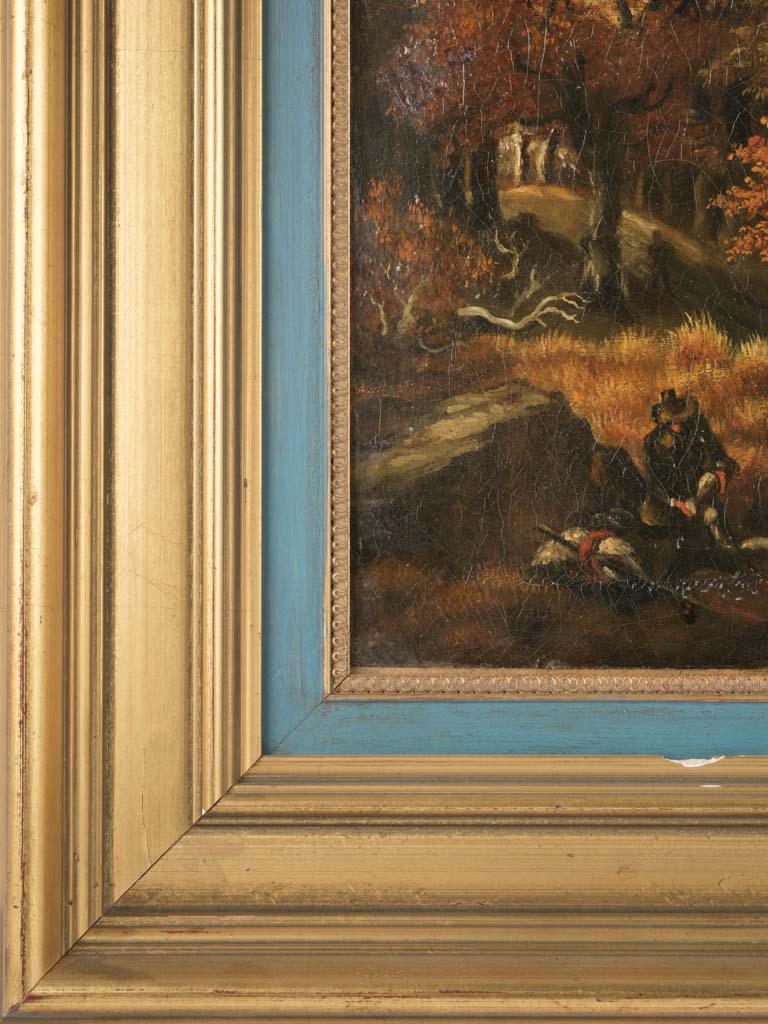 Aged pastoral livestock oil painting