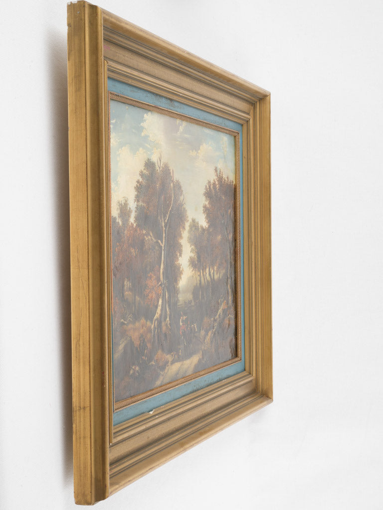 Traditional shepherd scene oil canvas