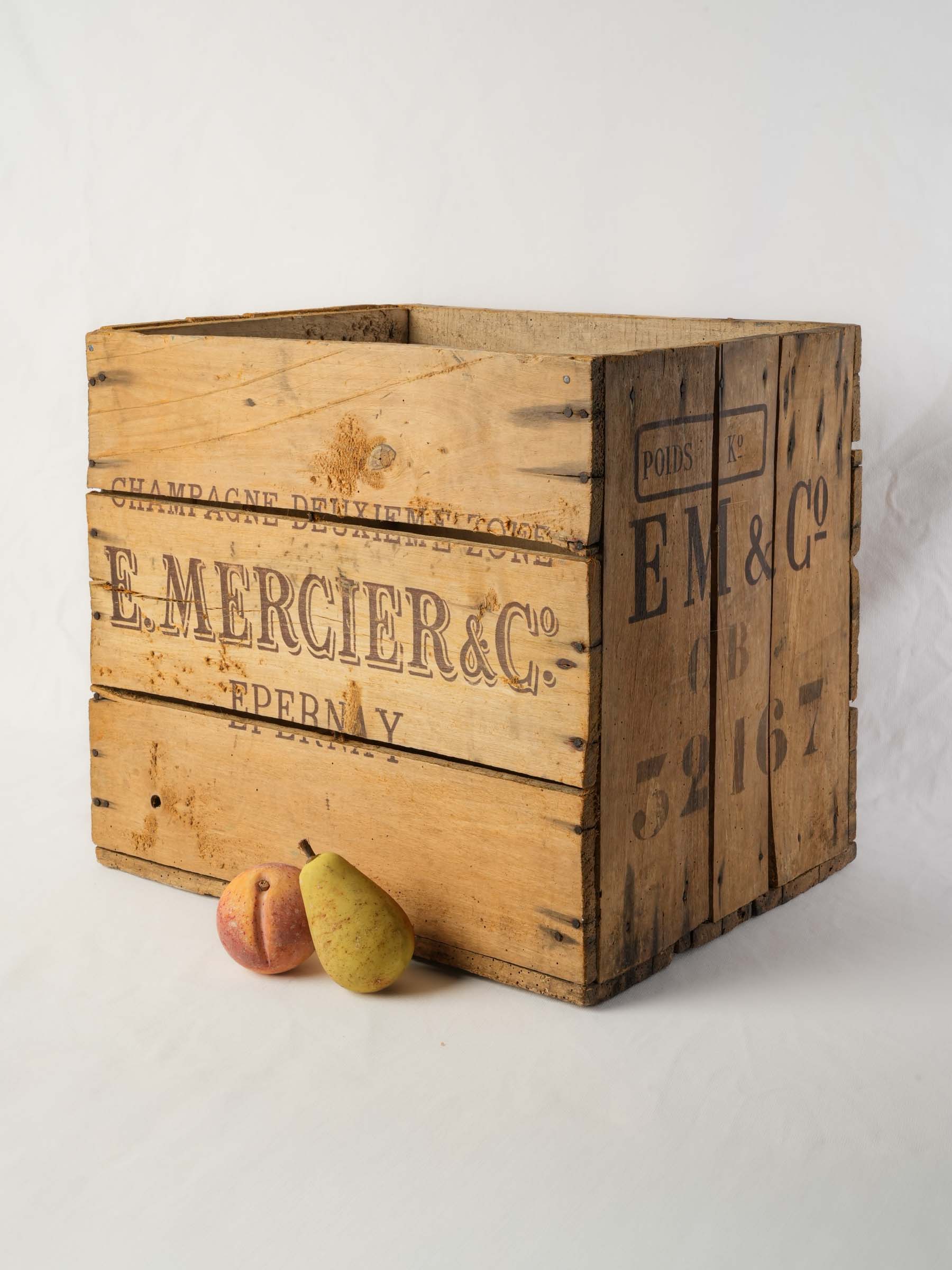 Antique Mercier Champagne Shipping Crate - 18" x 19¼"