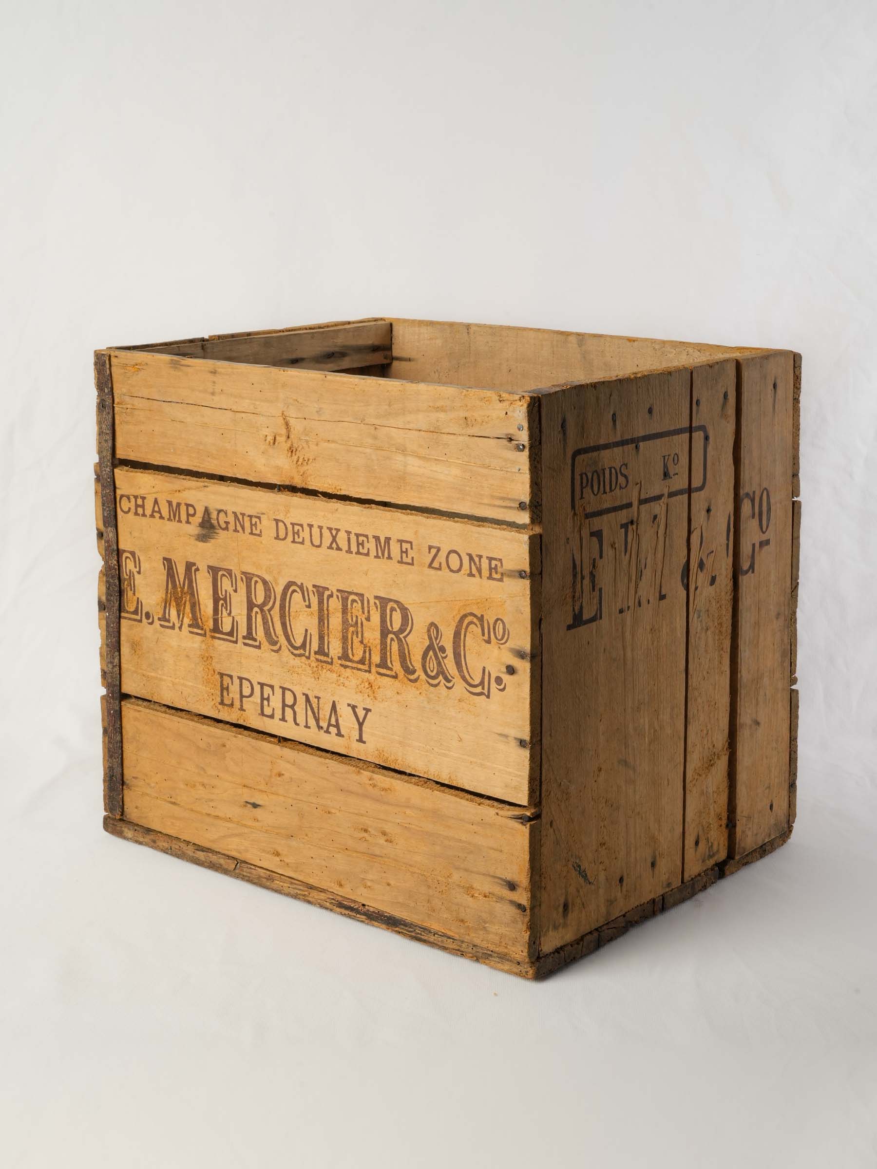 Antique Mercier Champagne Shipping Crate - 18" x 19¼"