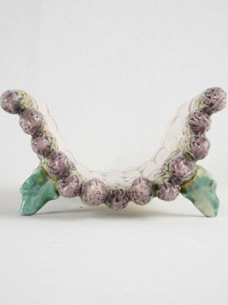 Longchamp majolica asparagus & artichoke platter - late 19th century 14½"