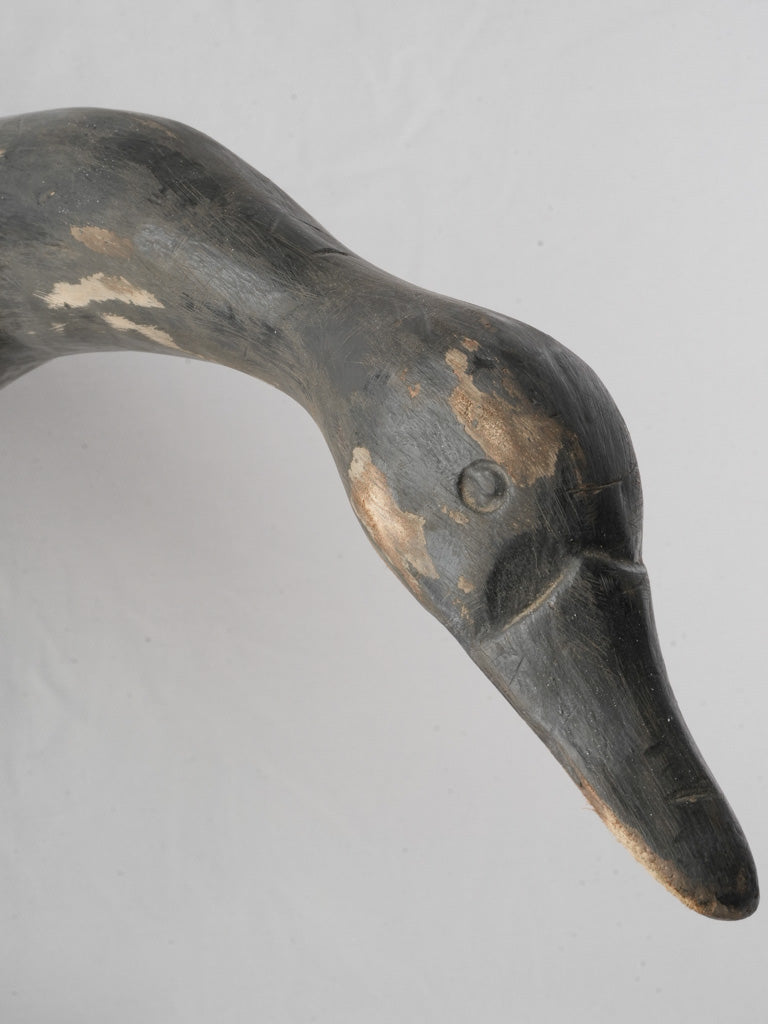 Decorative patinated wooden goose mount