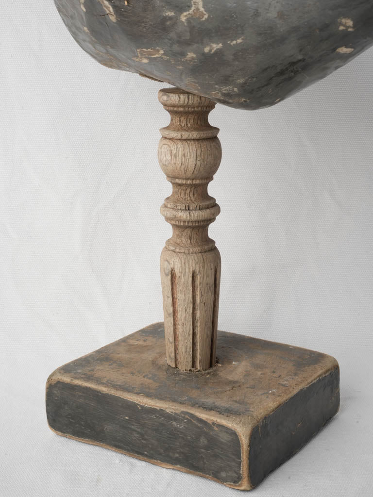 Rustic turned-and-fluted wood stand