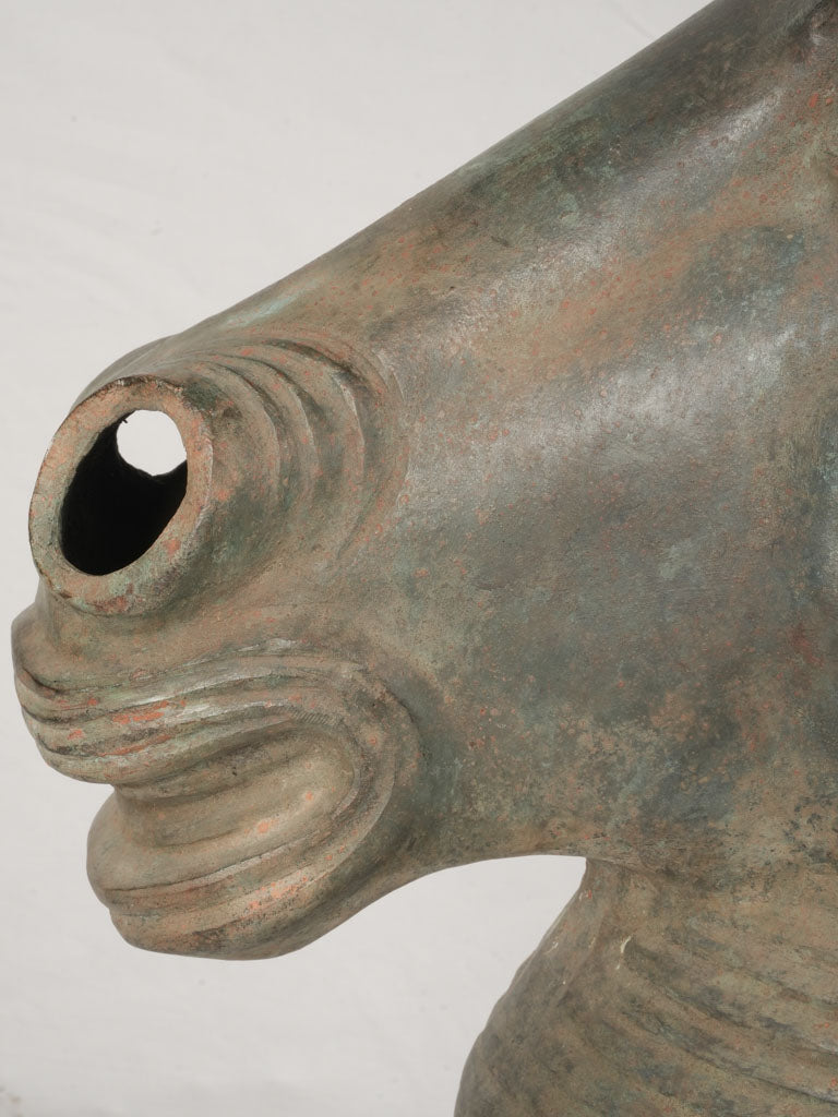 Weathered bronze horse display piece