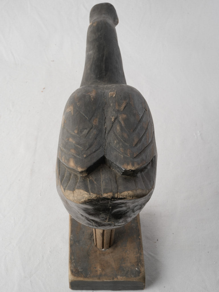 Aged French waterfowl wood sculpture