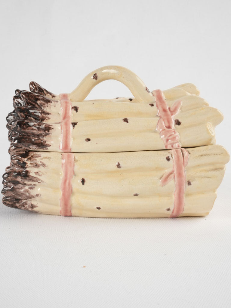 Unique Majolica asparagus storage