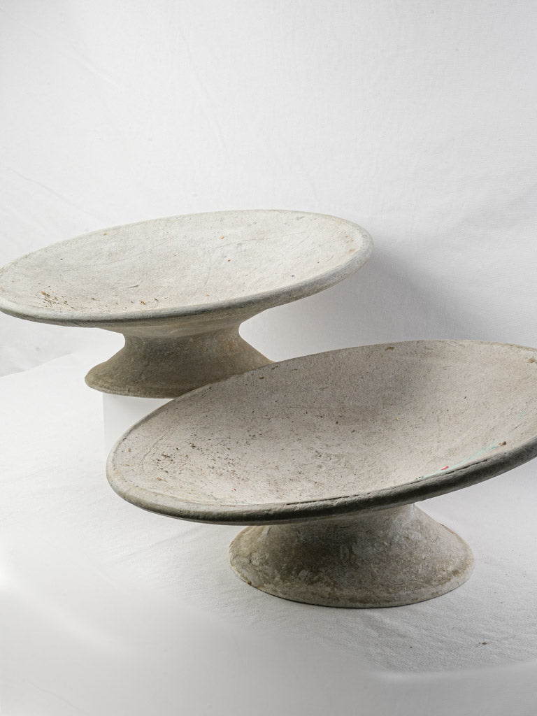 Vintage hourglass concrete planters