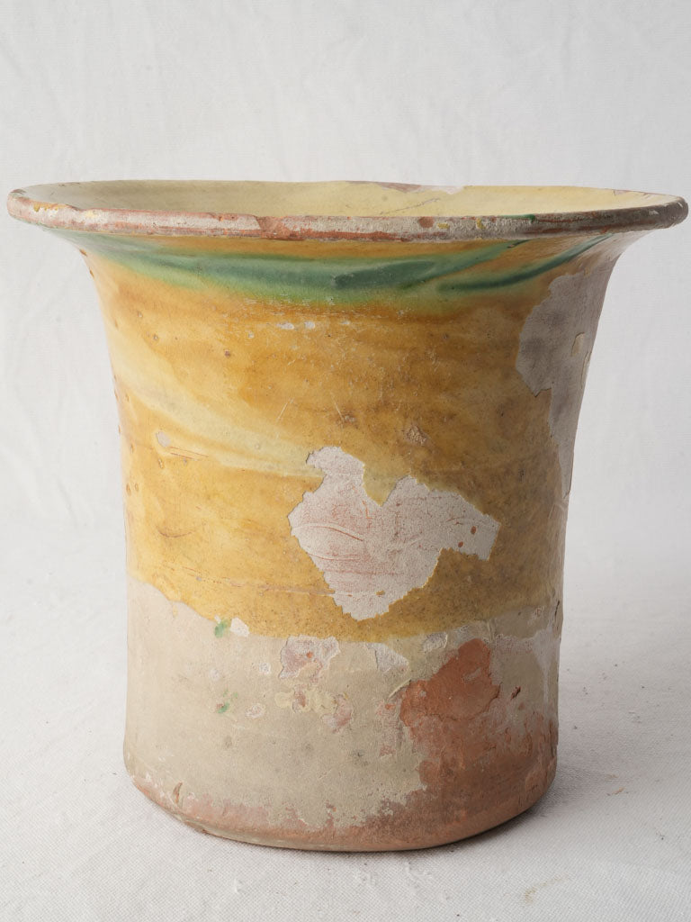Aged buff clay flower jar