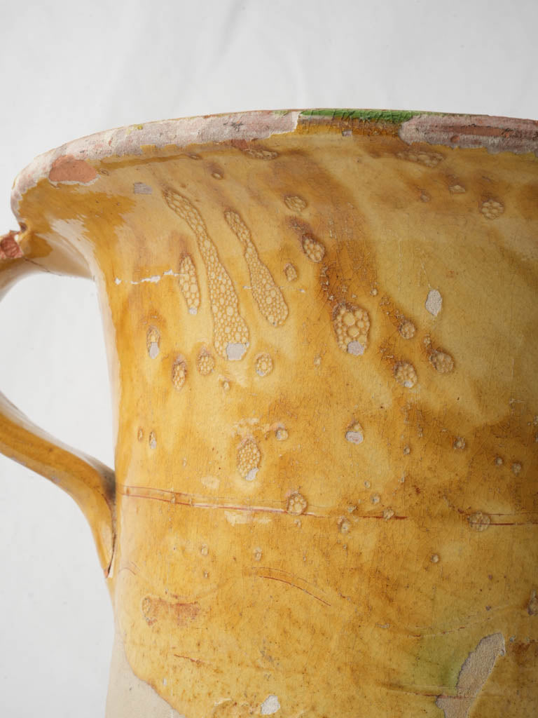 Handcrafted copper-green rim vase
