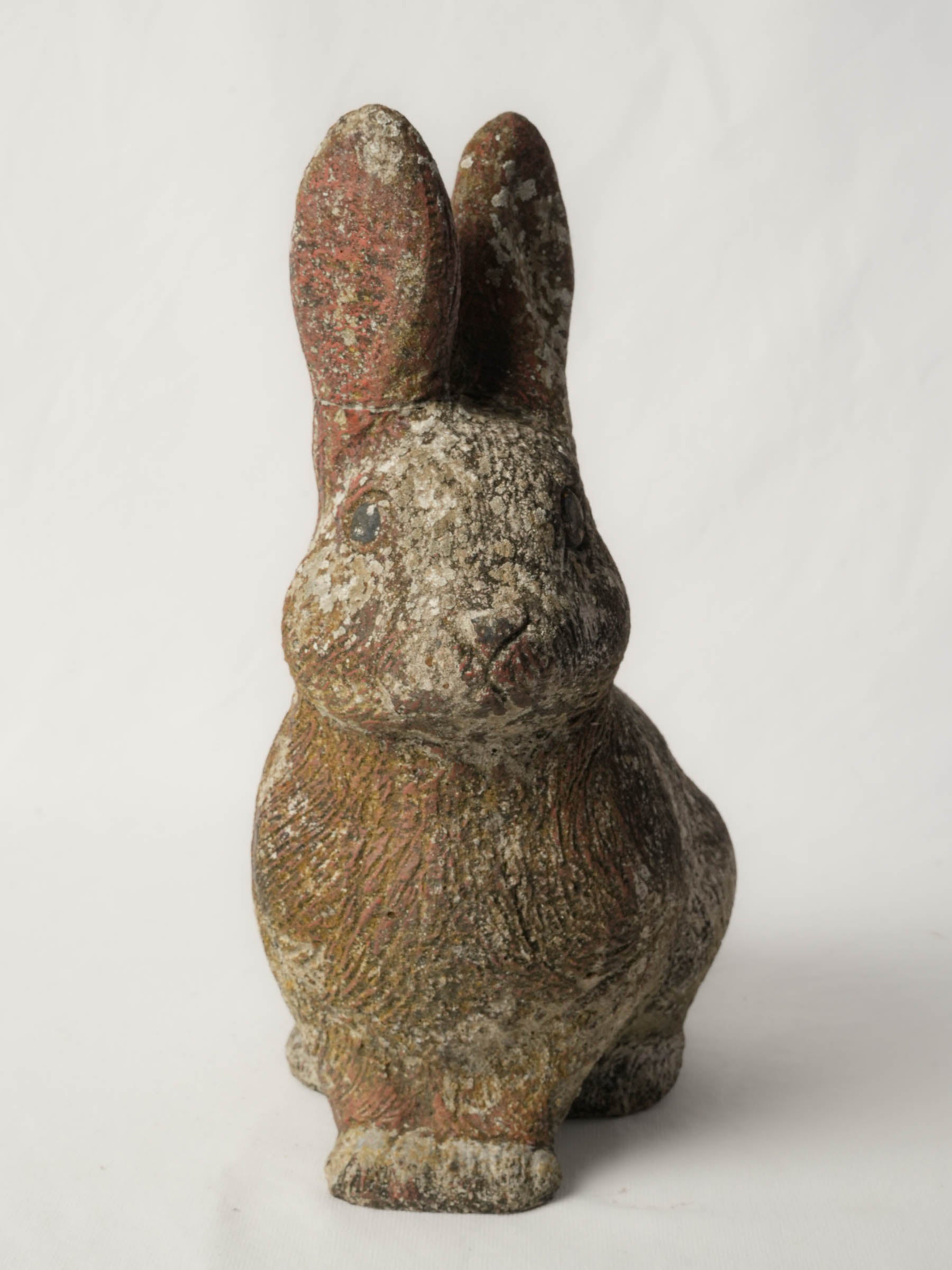 Charming French Cast-Stone Garden Rabbit w/ Mossy Patina - 13"