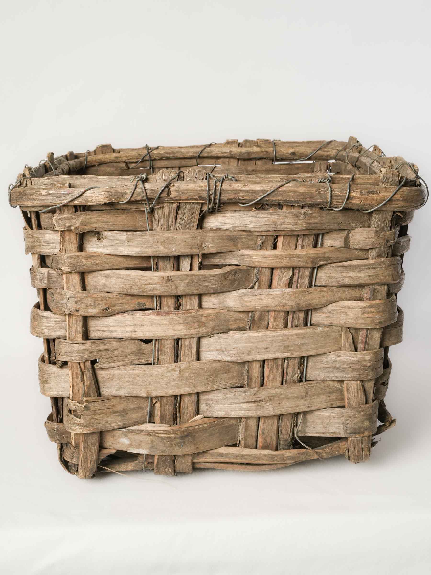 Vintage Portuguese Woven Grape Harvest Basket - 13" x 21¼"